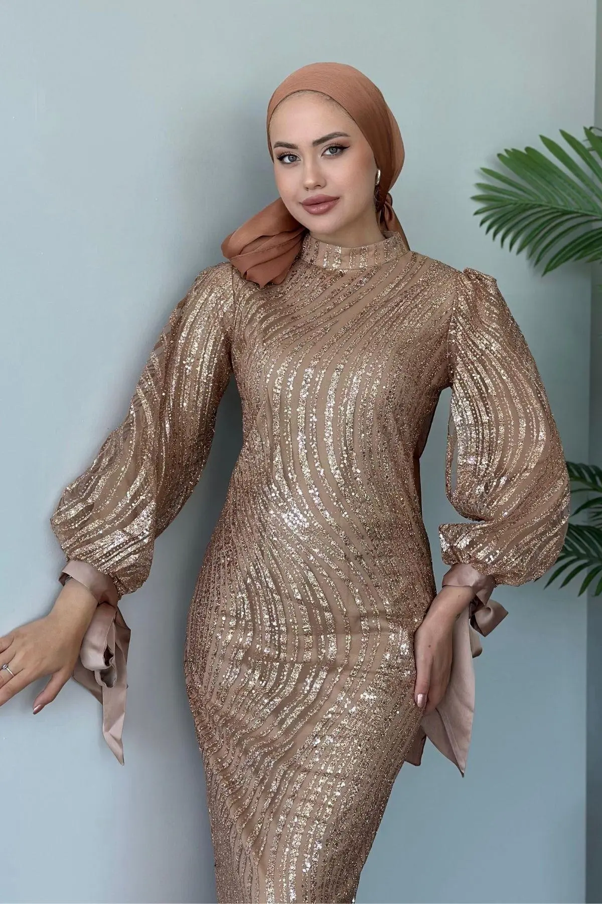 Kuşaklı Gofre Elbise  Siyah