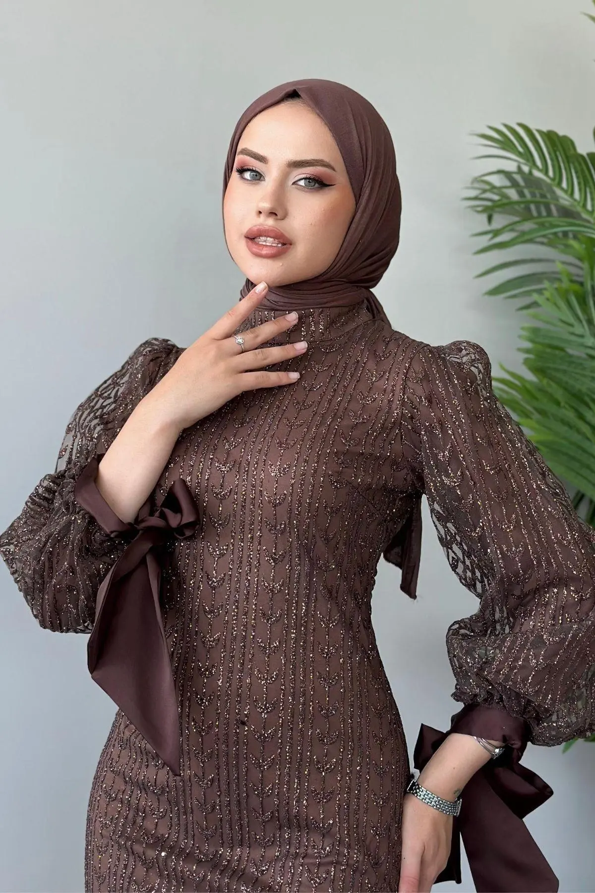 Kuşaklı Gofre Elbise  Siyah