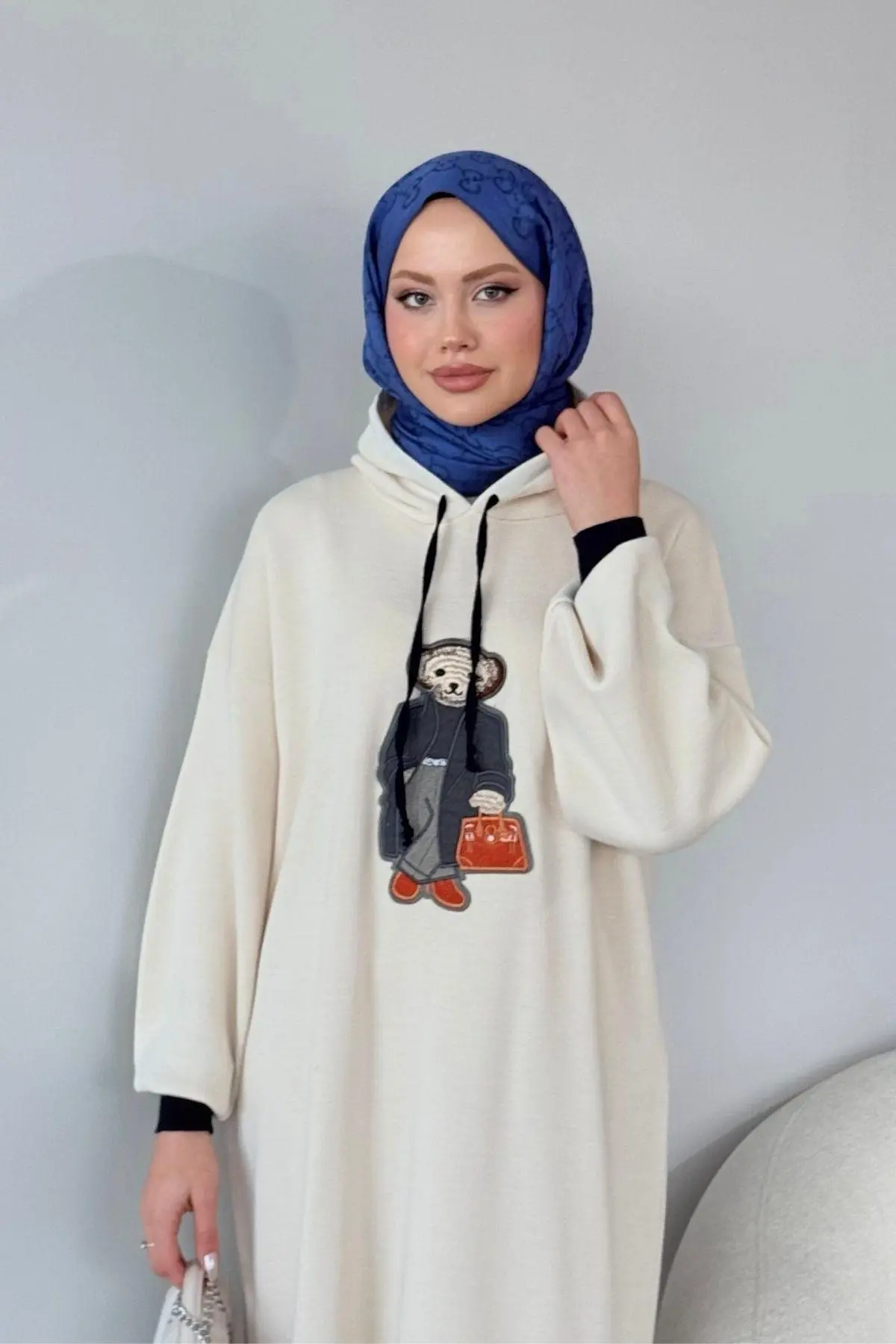 Ayıcıklı Spor Elbise Krem