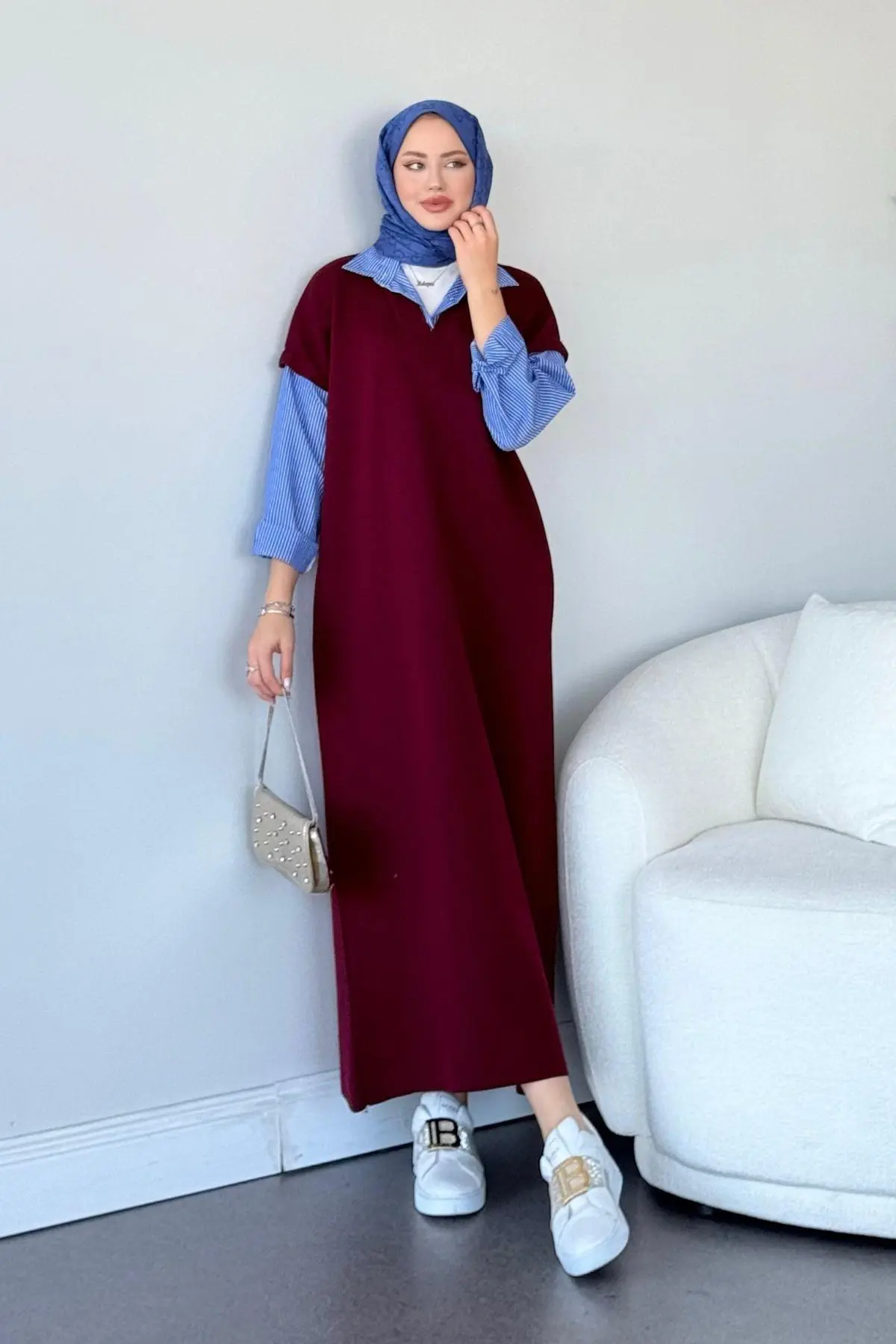 Muadil Elbise Bordo