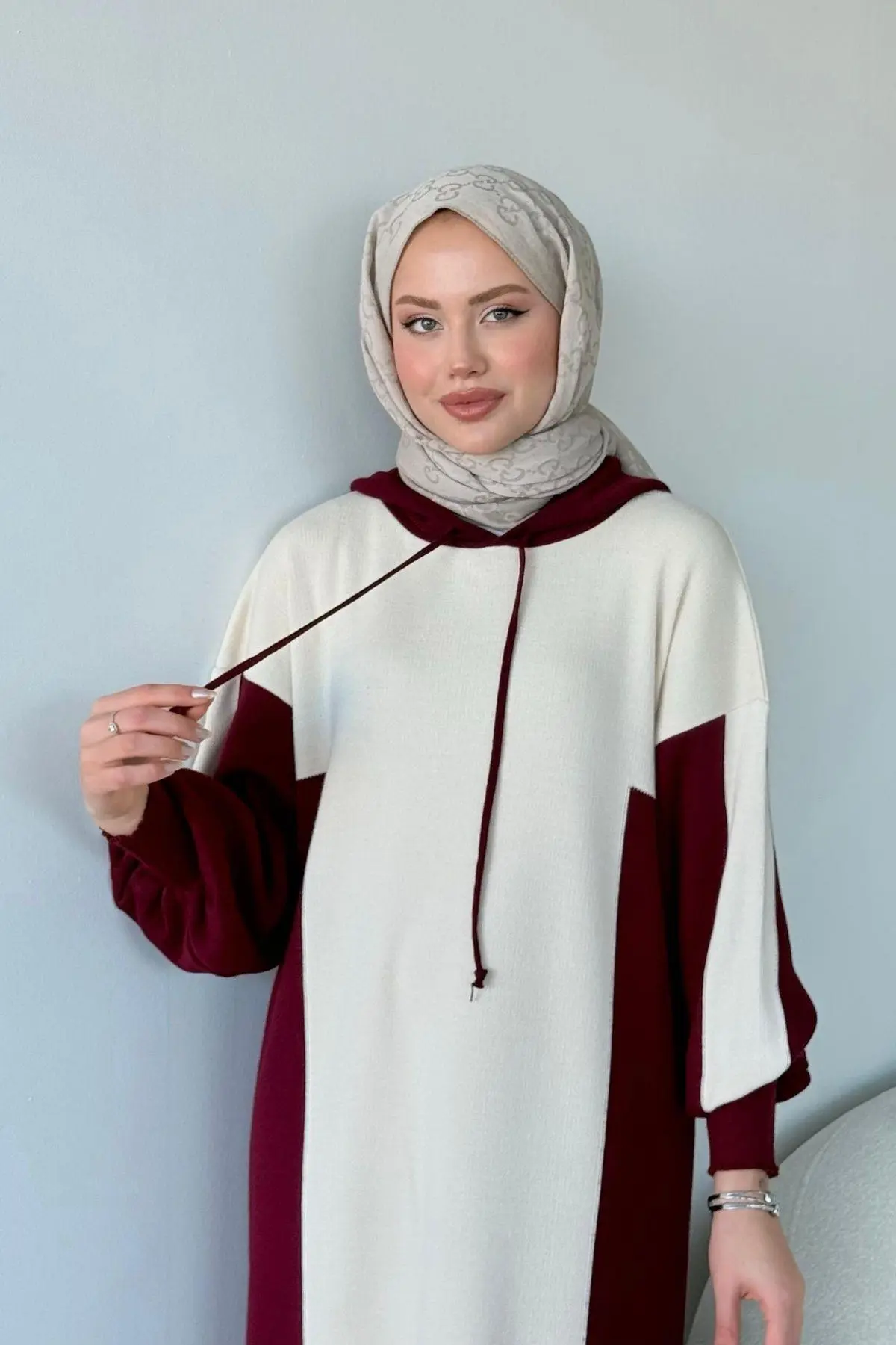 Kuşaklı Gofre Elbise  Siyah