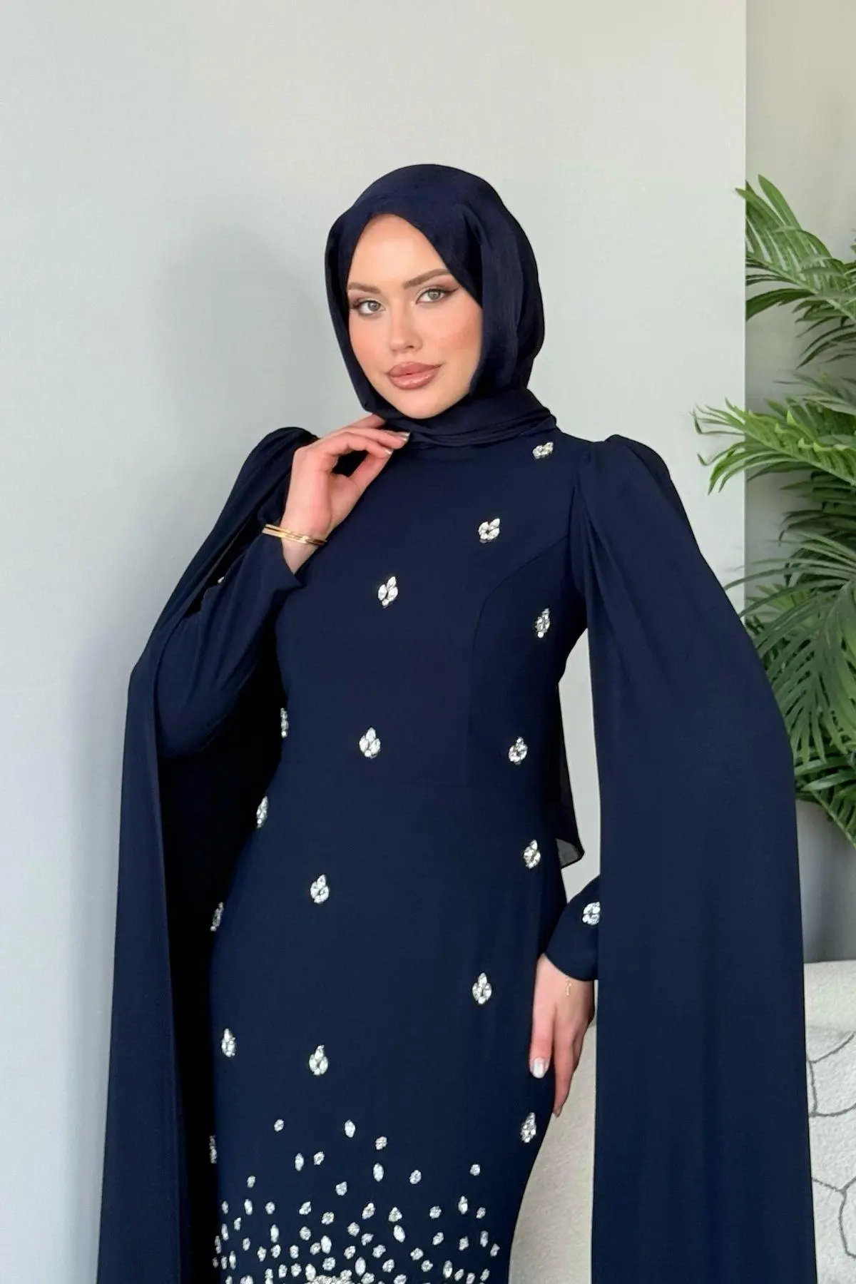 Kuşaklı Gofre Elbise  Siyah