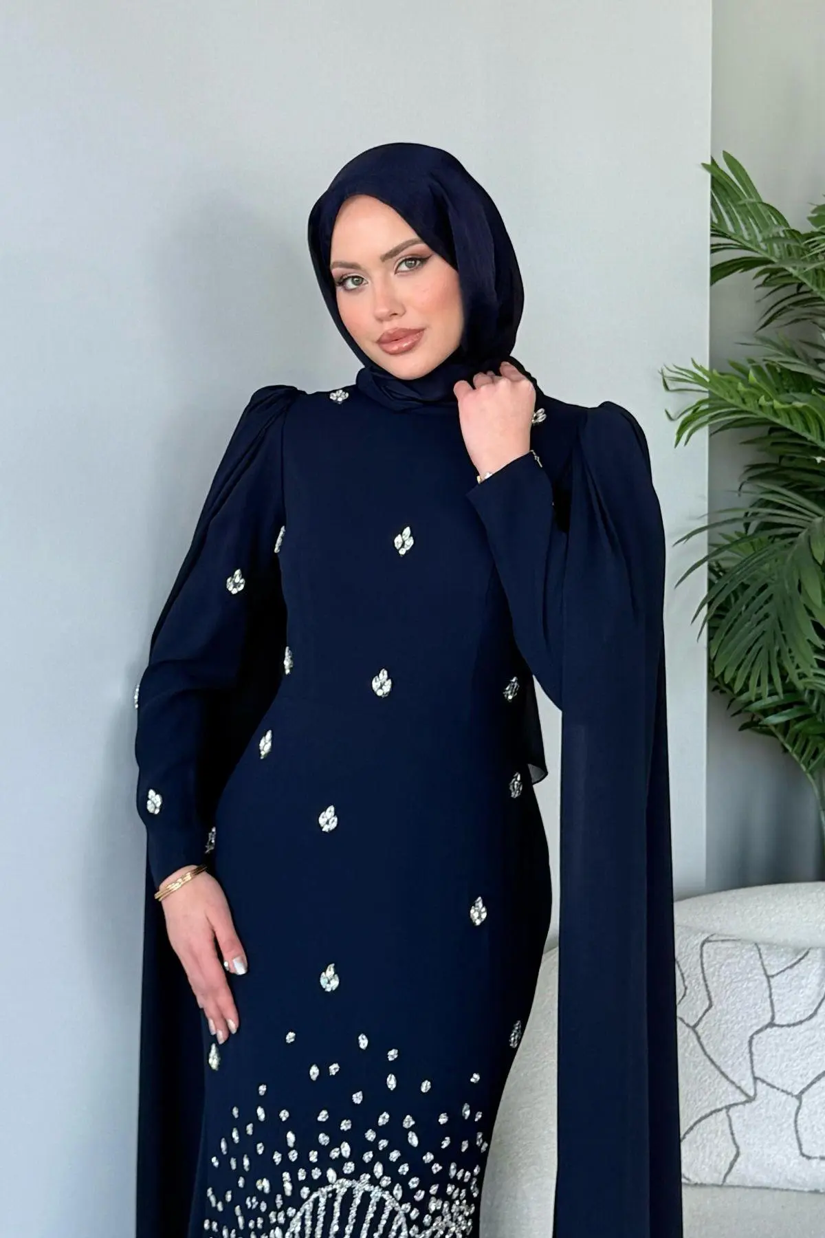 Kuşaklı Gofre Elbise  Siyah
