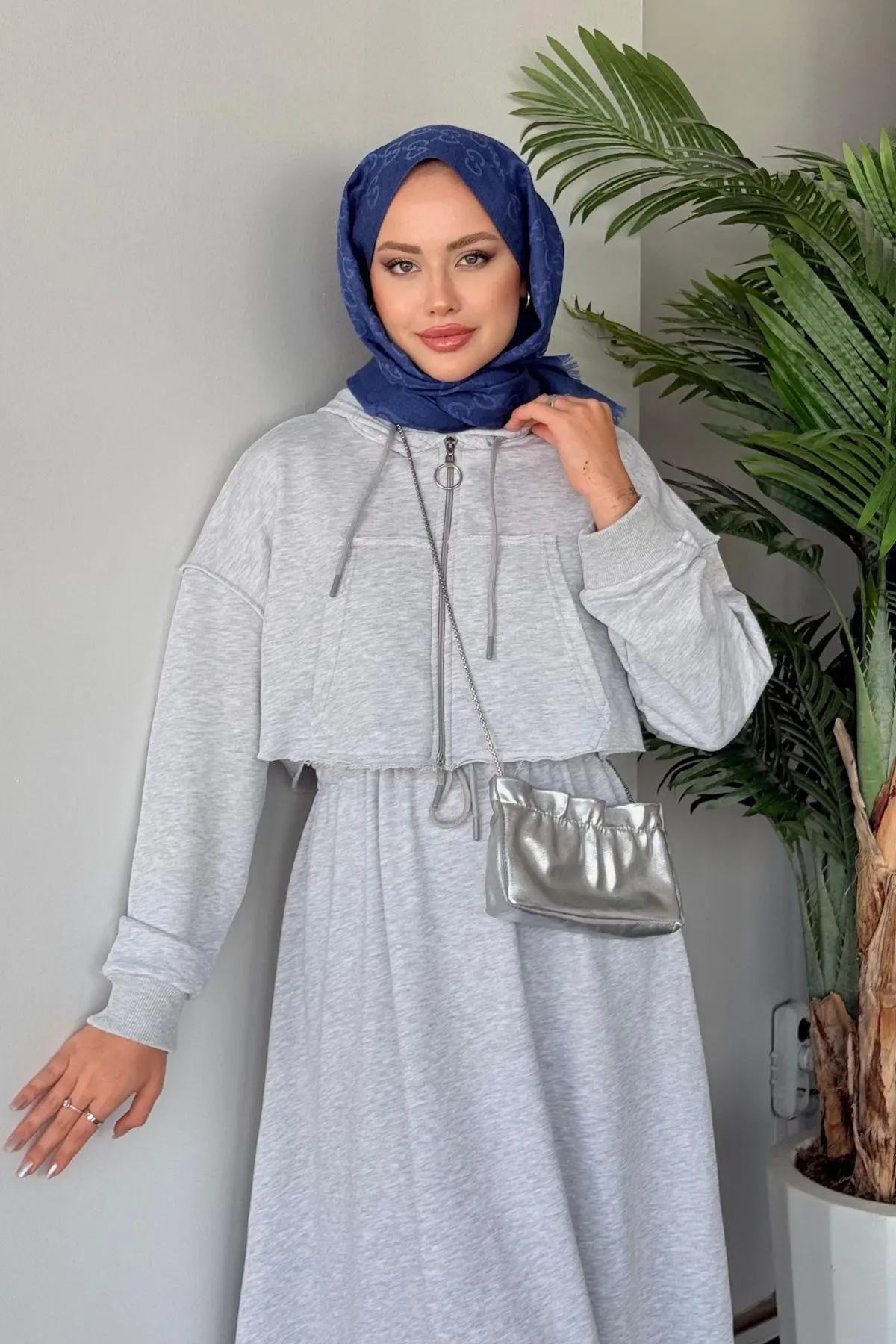 Kuşaklı Gofre Elbise  Siyah