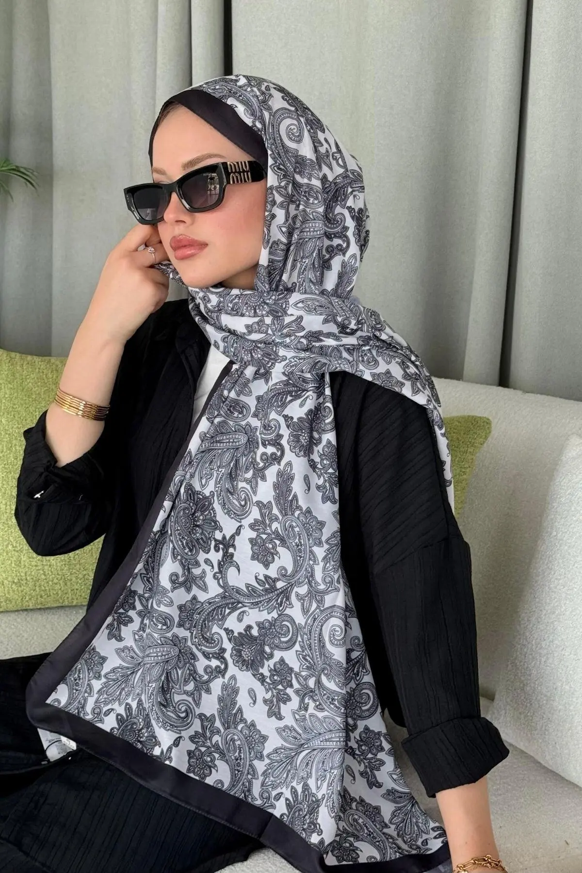 Kuşaklı Gofre Elbise  Siyah