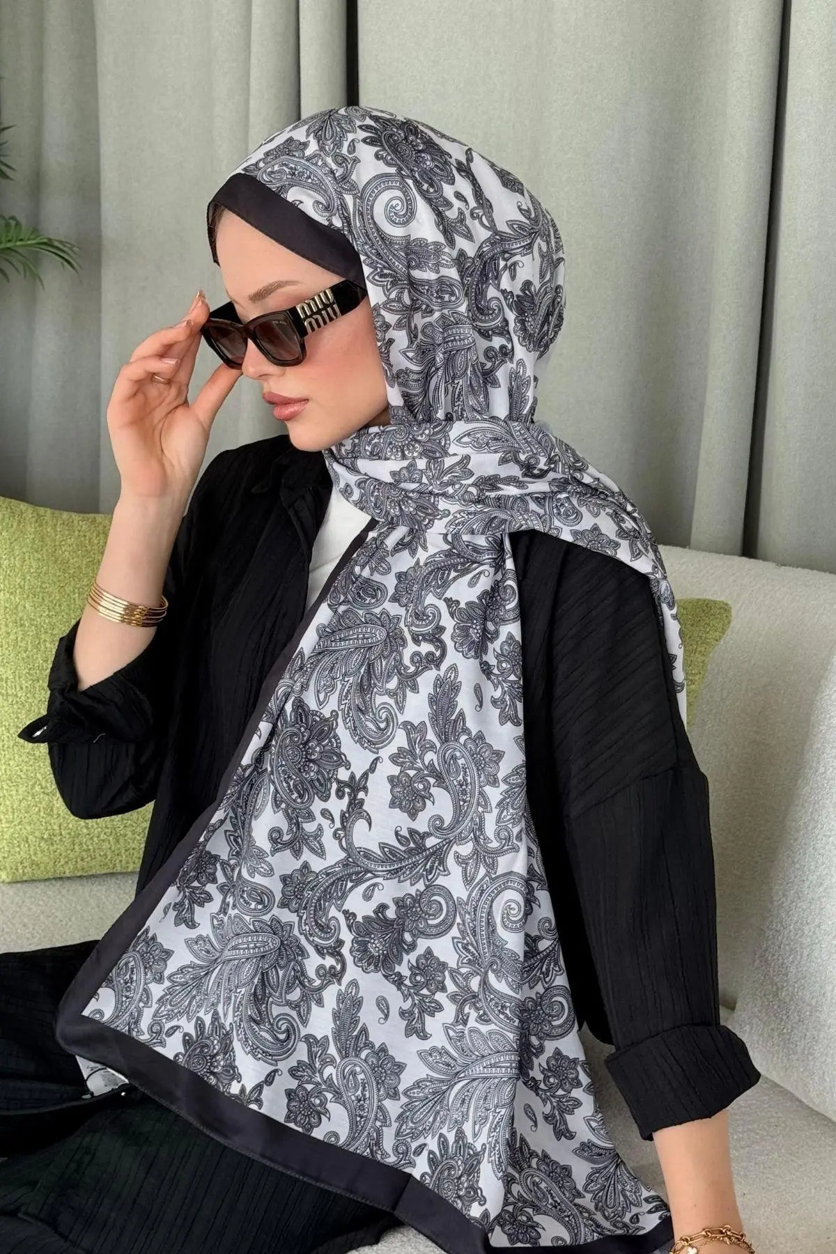 Kuşaklı Gofre Elbise  Siyah