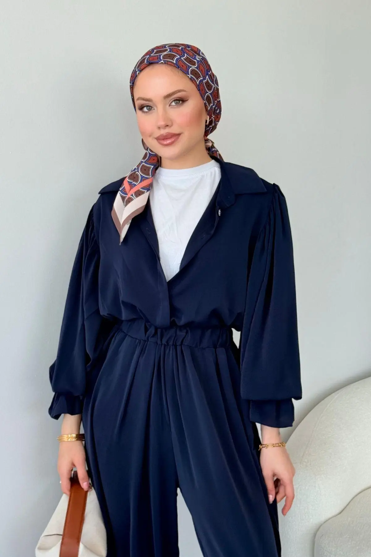 Kuşaklı Gofre Elbise  Siyah