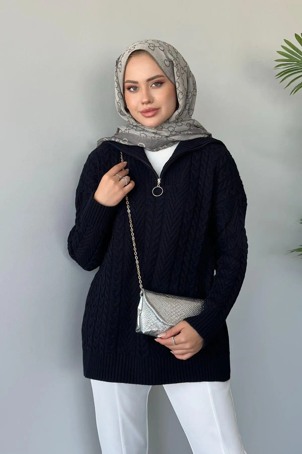 Kuşaklı Gofre Elbise  Siyah